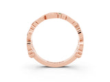 Rose gold Round Emerald Leaf Eternity Band with Bezel Setting_45