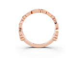 Rose gold Round Emerald Leaf Eternity Band with Bezel Setting_81