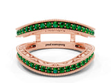 Rose gold Round Emerald Milgrain Eternity Band with Channel Setting_18