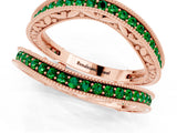 Rose gold Round Emerald Milgrain Eternity Band with Channel Setting_19