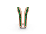 Rose gold Round Emerald Milgrain Eternity Band with Channel Setting_20