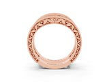 Rose gold Round Emerald Milgrain Eternity Band with Channel Setting_21