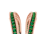 Rose gold Round Emerald Milgrain Eternity Band with Channel Setting_23