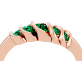 Rose gold Round Emerald Multi-Row Crossover Band_10