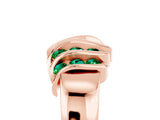Rose gold Round Emerald Multi-Row Crossover Band_11