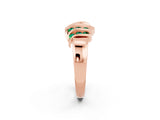 Rose gold Round Emerald Multi-Row Crossover Band_8