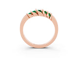 Rose gold Round Emerald Multi-Row Crossover Band_9