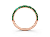 Rose gold Round Emerald Pavé Eternity Band with Shared Prong Setting_9