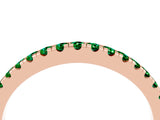 Rose gold Round Emerald Pavé Half Eternity Band with Shared Prong Setting_10
