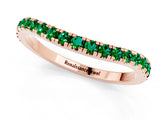 Rose gold Round Emerald Pavé Half Eternity Band with Shared Prong Setting_7