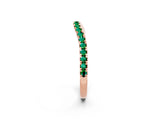 Rose gold Round Emerald Pavé Half Eternity Band with Shared Prong Setting_8