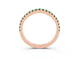 Rose gold Round Emerald Pavé Half Eternity Band with Shared Prong Setting_9