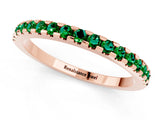 Rose gold Round Emerald Pavé Set Eternity Band with Micro Prong Setting_7
