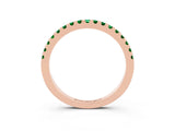 Rose gold Round Emerald Pavé Set Eternity Band with Micro Prong Setting_9