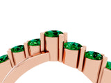 Rose gold Round Emerald Prong-Set Crossover Band_10
