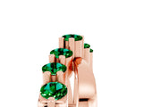 Rose gold Round Emerald Prong-Set Crossover Band_11
