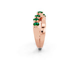 Rose gold Round Emerald Prong-Set Crossover Band_8