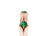 Rose gold Round Emerald Prong Set Milgrain Eternity Band_11