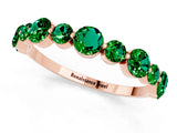 Rose gold Round Emerald Scalloped Prong Set Eternity Band_19