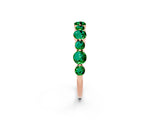 Rose gold Round Emerald Scalloped Prong Set Eternity Band_20
