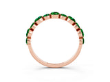Rose gold Round Emerald Scalloped Prong Set Eternity Band_21