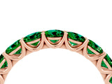 Rose gold Round Emerald Shared Prong Eternity Band_10