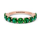 Rose gold Round Emerald Shared Prong Eternity Band_6