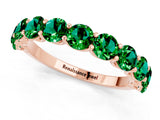 Rose gold Round Emerald Shared Prong Eternity Band_7
