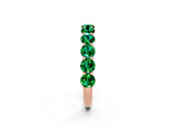 Rose gold Round Emerald Shared Prong Eternity Band_8