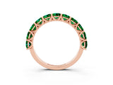 Rose gold Round Emerald Shared Prong Eternity Band_9