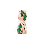 Rose gold Round Emerald Twist Eternity Band with Pavé Setting_11