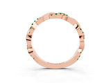 Rose gold Round Emerald Twist Eternity Band with Pavé Setting_9