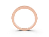 Rose gold Round Emerald Twist Milgrain Band with Bezel Setting_15