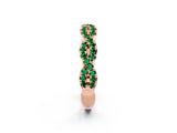 Rose gold Round Emerald Twisted Eternity Band with Pavé and Shared Prong Setting_20