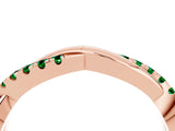 Rose gold Round Emerald Twisted Infinity Band with Prong Setting_10