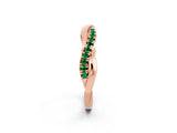 Rose gold Round Emerald Twisted Infinity Band with Prong Setting_8