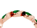 Rose gold Round Emerald Wave Band with Channel Setting and Shared Prongs_10