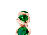 Rose gold Round Emerald Wave Band with Channel Setting and Shared Prongs_11
