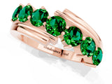 Rose gold Round Emerald Wave Band with Channel and Shared Prong Setting_19