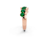 Rose gold Round Emerald Wave Band with Channel and Shared Prong Setting_20