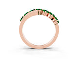 Rose gold Round Emerald Wave Band with Channel and Shared Prong Setting_21