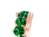 Rose gold Round Emerald Wave Band with Channel and Shared Prong Setting_23
