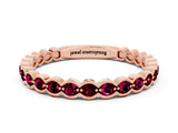 Rose gold Round Garnet Bezel Set Eternity Band_6