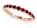 Rose gold Round Garnet Bezel Set Eternity Band_7
