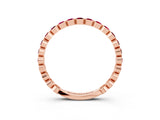 Rose gold Round Garnet Bezel Set Eternity Band_9