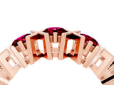 Rose gold Round Garnet Channel Set Band with X-Prong Detail_10