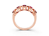 Rose gold Round Garnet Channel Set Band with X-Prong Detail_9
