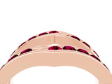 Rose gold Round Garnet Channel-Set Chevron Band_10