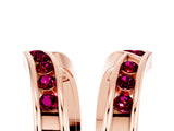 Rose gold Round Garnet Channel-Set Chevron Band_11