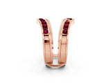 Rose gold Round Garnet Channel-Set Chevron Band_8